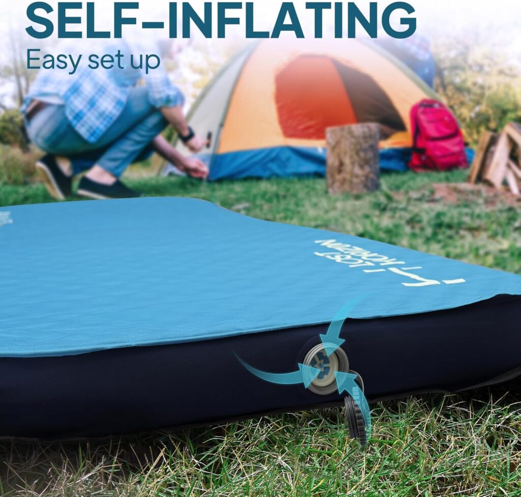 LOSTHORIZON Air Foam Camping Mattress, Self-Inflating Sleeping Pad, 4.5 Thick, with Pump Sack, Slim Single