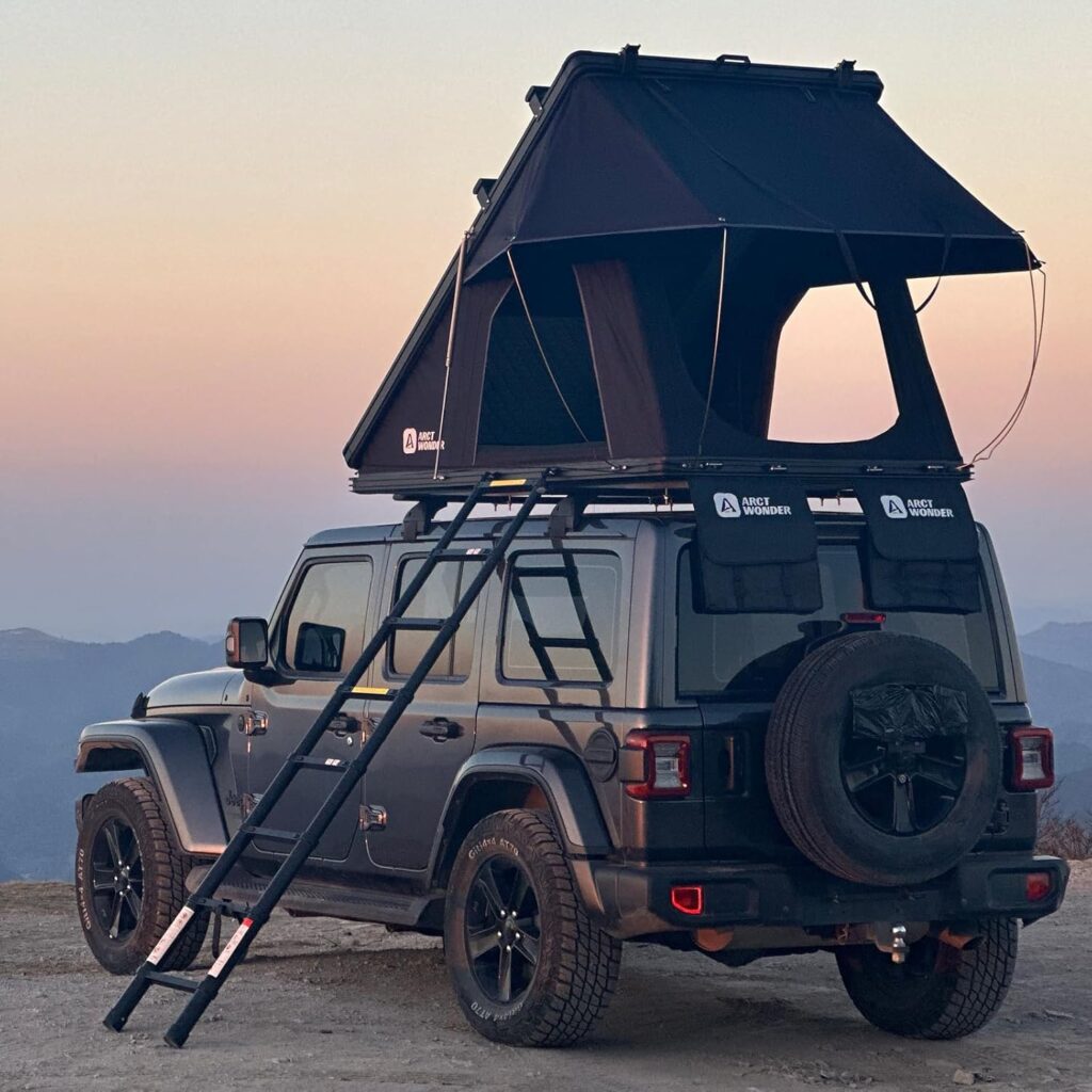 Rooftop Tent Hard Shell, Arctwonder Roof Top Tent Hardshell for SUV Van Jeep Truck car Tent, Aluminum Alloy Rooftop Tent for Pop Up Roof Top Tent Camping, Overland Tent Camping for 2-3 Person