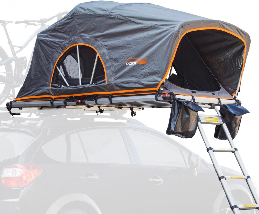 Roofnest Meadowlark Soft Shell Roof Top Tent for Car Camping and Overlanding, Lightweight, Waterproof, 2 Person Tent, Easy Assembly, Universal Mounting Brackets Included