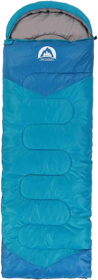 SWTMERRY Sleeping Bag 3 Seasons (Summer, Spring, Fall) Warm Cool Weather - Lightweight,Waterproof Indoor Outdoor Use for Kids, Teens Adults for Hiking and Camping