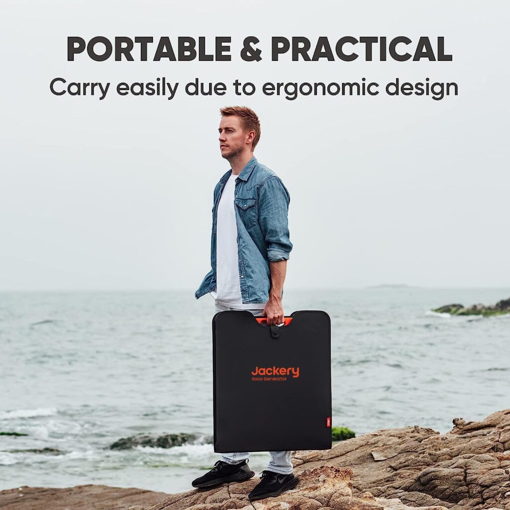 Jackery SolarSaga 100W Portable Solar Panel for Explorer 240/300/500/1000/1500 Power Station, Foldable Solar Cell Solar Charger with USB Outputs for Phones,Ideal for Rooftops Outdoor Camping and RVs